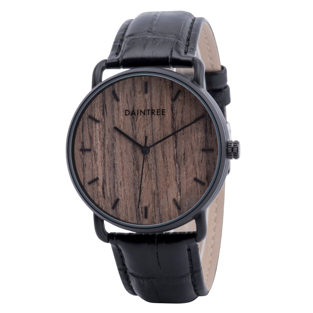 Daintree Cerro - Montre Homme en bois de Noyer Mouvement à Quartz Noir