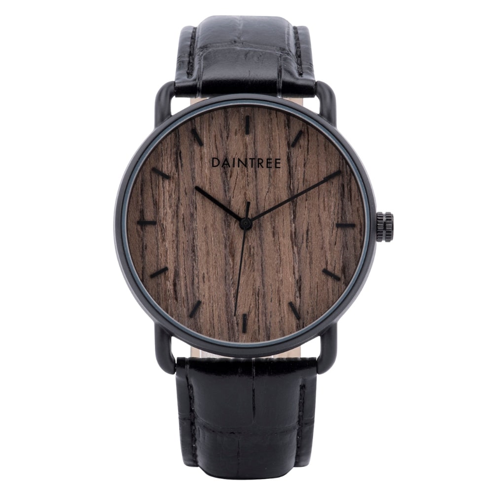 Daintree Cerro - Montre Homme en bois de Noyer Mouvement à Quartz Noir