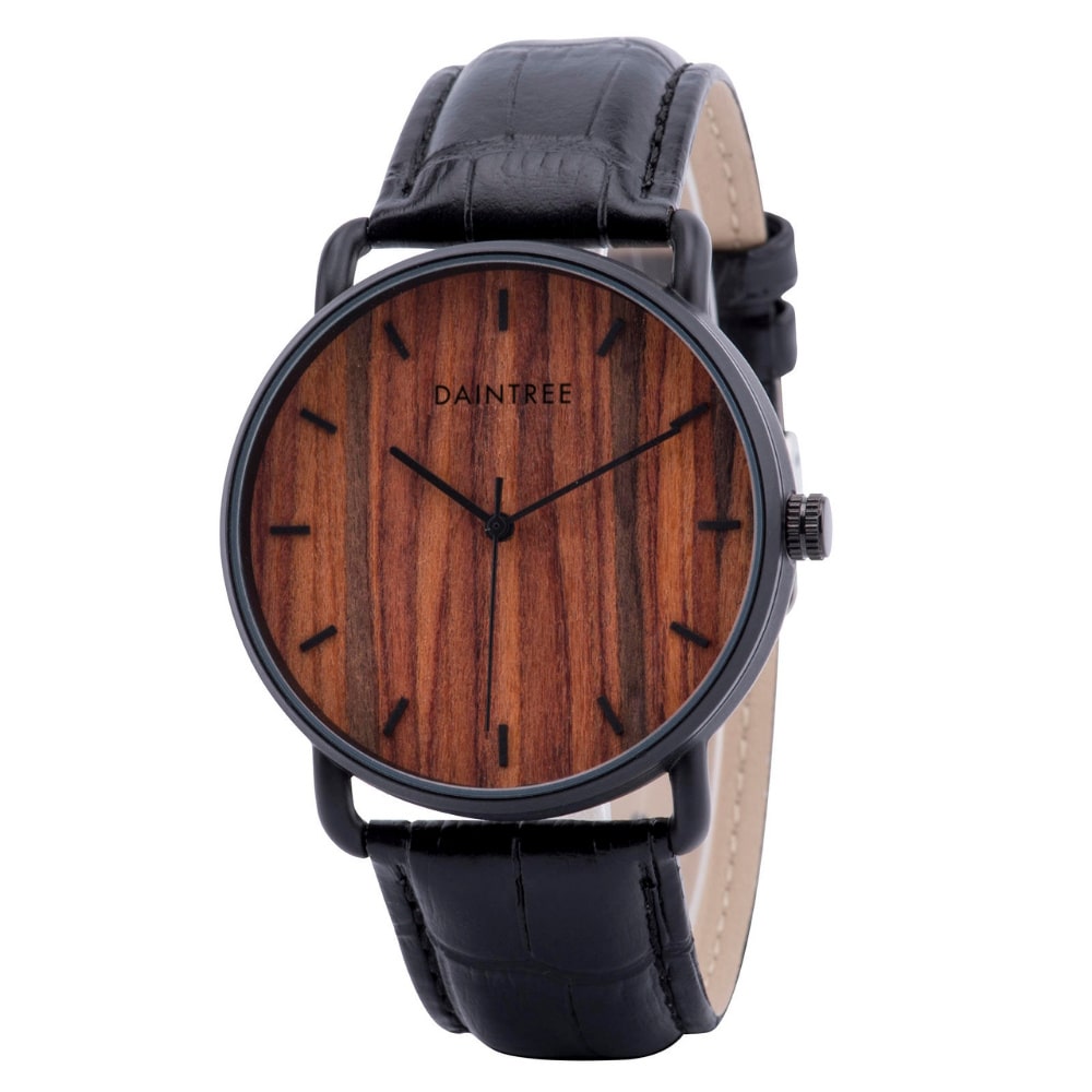 Daintree Arenal Montre Homme en bois de Santal Mouvement à Quartz Noir
