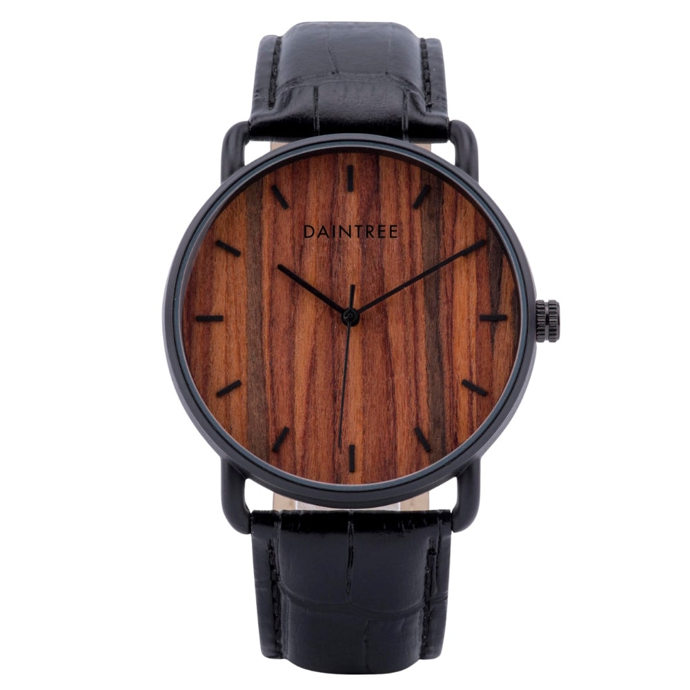 Daintree Arenal Montre Homme en bois de Santal Mouvement à Quartz Noir
