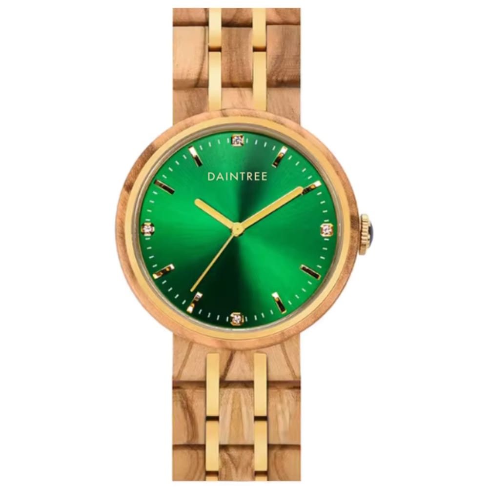 Daintree Garda - Montre Femme bois d'Olivier Mouvement à Quartz - Vert