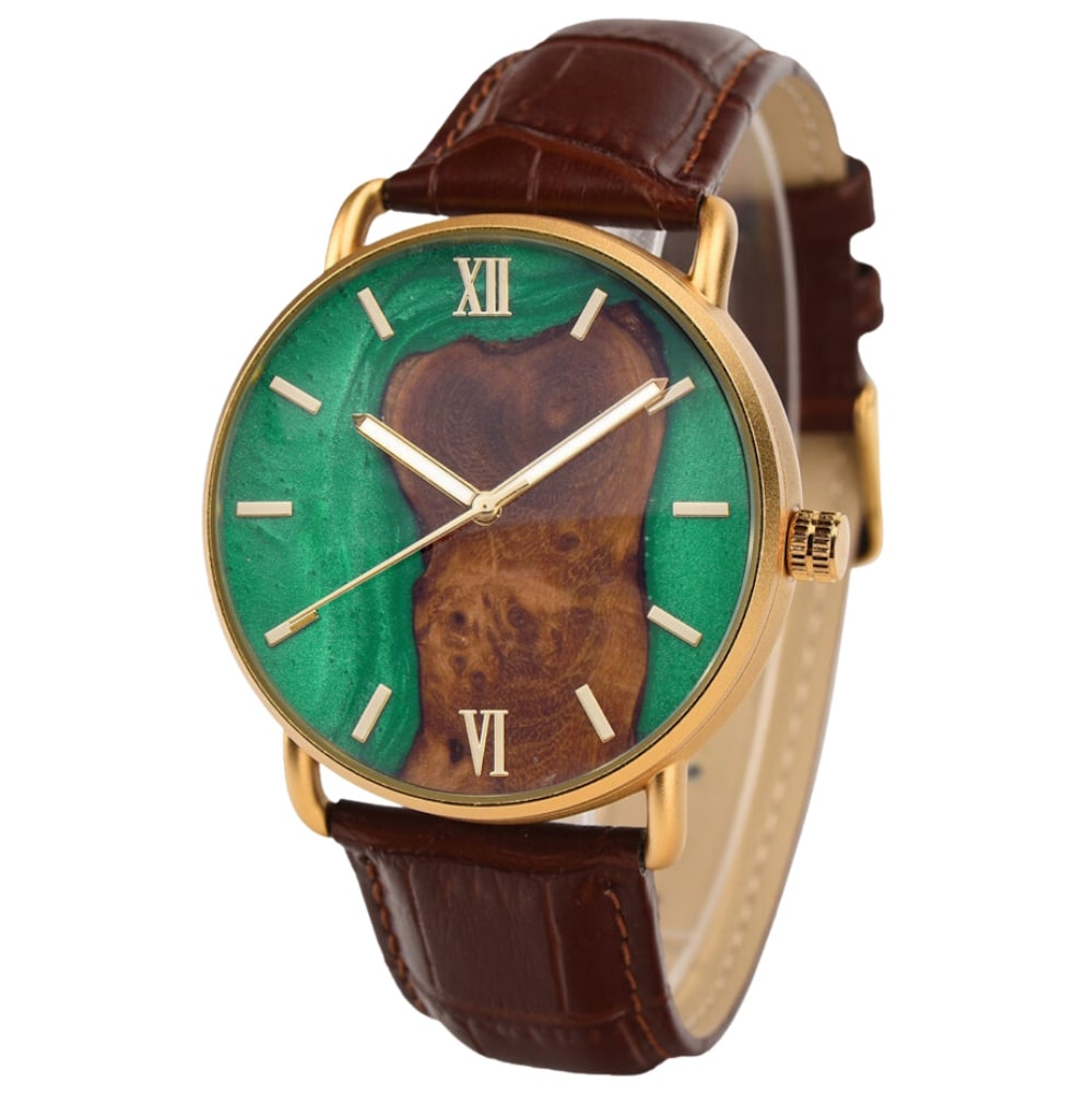 Daintree Koror - Montre Homme avec cadran en bois et résine - Vert