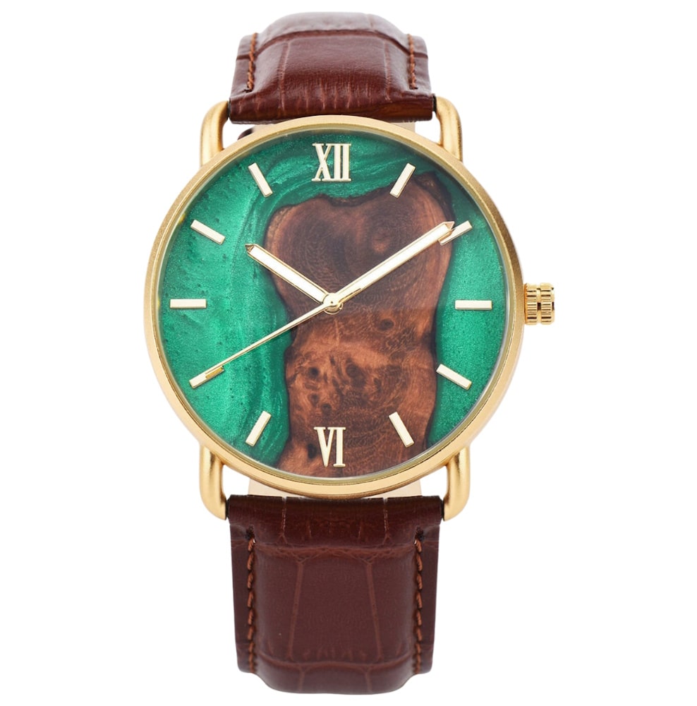 Daintree Koror - Montre Homme avec cadran en bois et résine - Vert