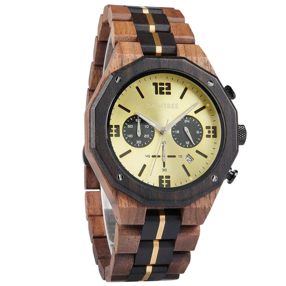 Montre homme tendance avec chronographe et cadran doré - Daintree Luxor