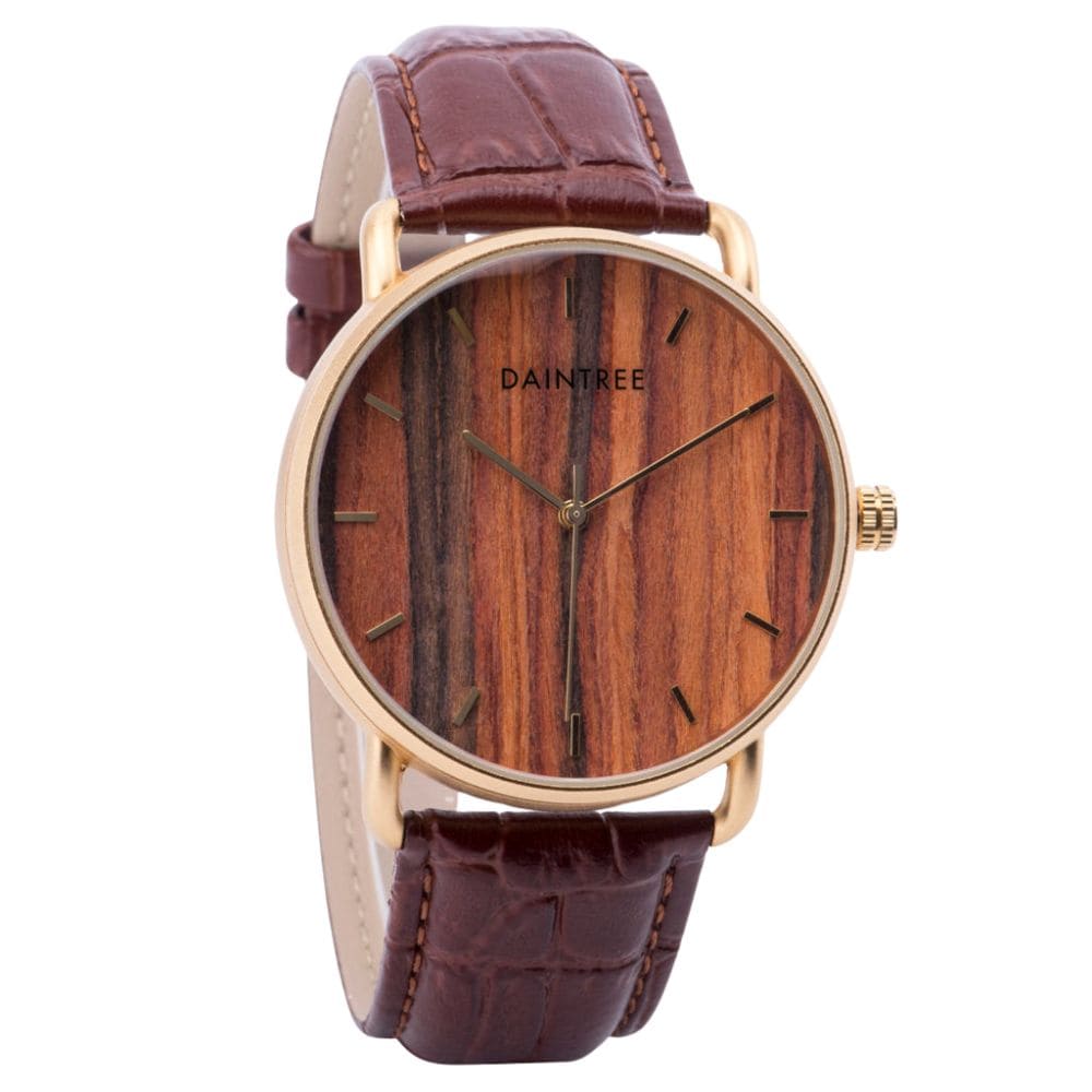 Montre élégante pour homme en bois de santal rouge - Daintree Merapi