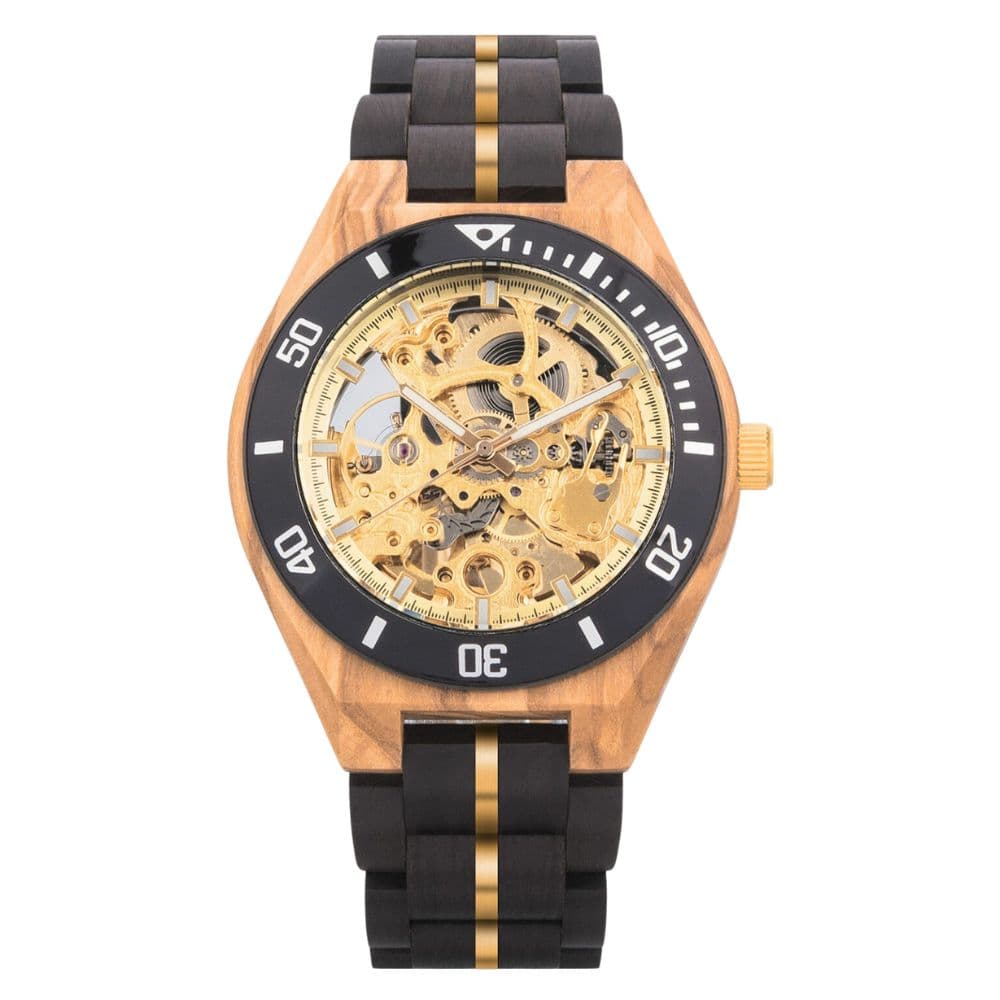 Daintree Namib Montre Homme automatique en bois d'Olivier et Chacate