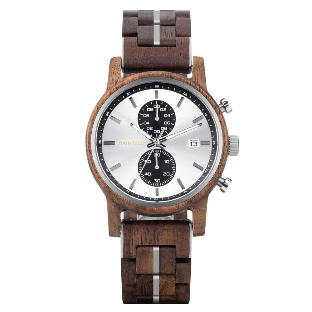 Daintree Osorno - Montre Homme bois de Noyer Mouvement à Quartz Blanc