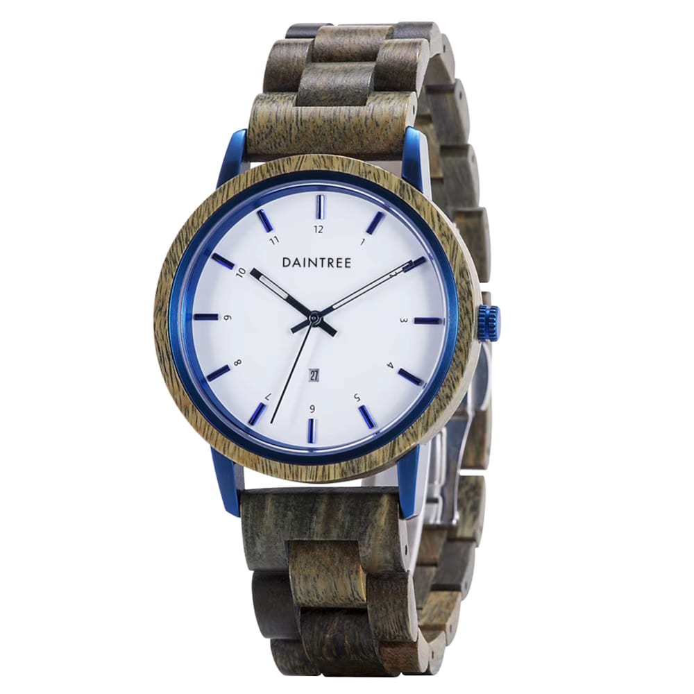 Daintree Patmos - Montre Homme en bois de Santal Vert mécanisme quartz