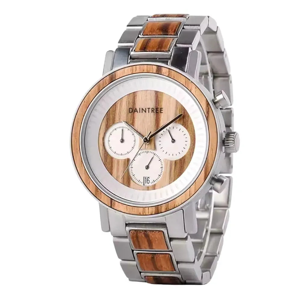 Daintree Puna - Montre Homme en bois d'Olivier / bois de Koa et Acier