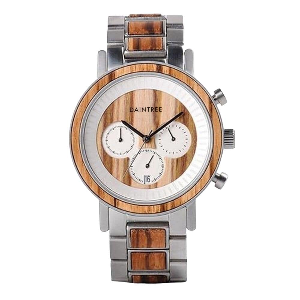 Daintree Puna - Montre Homme en bois d'Olivier / bois de Koa et Acier