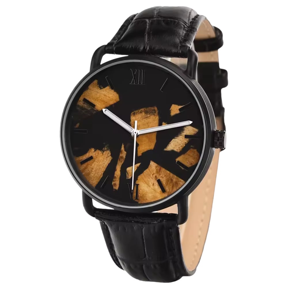 Daintree Sila - Montre Homme avec cadran en bois et résine - Noir