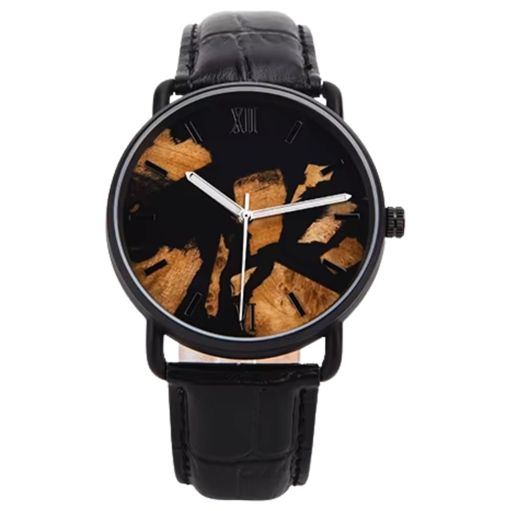 Daintree Sila - Montre Homme avec cadran en bois et résine - Noir
