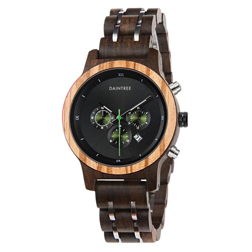 Daintree Tanna - Montre Femme en bois zébré - Chronographe - Noir