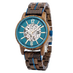 Daintree Mainland - Montre Homme automatique en bois de Serpent - Bleu