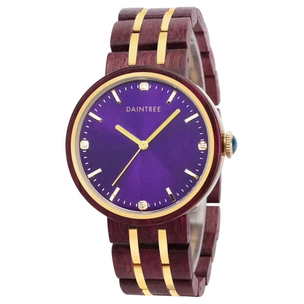Daintree Nara - Montre Femme bois Palissandre Mouvement Quartz Violet